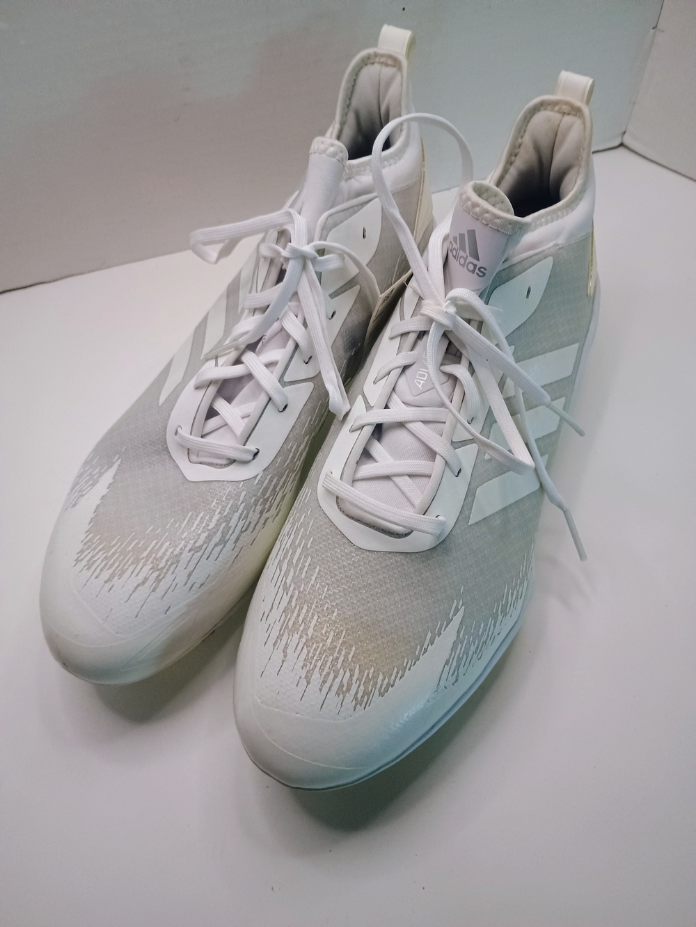 Adidas Adizero Afterburner V Baseball Cleats White Silver AQ0087 Size 14 NWOB